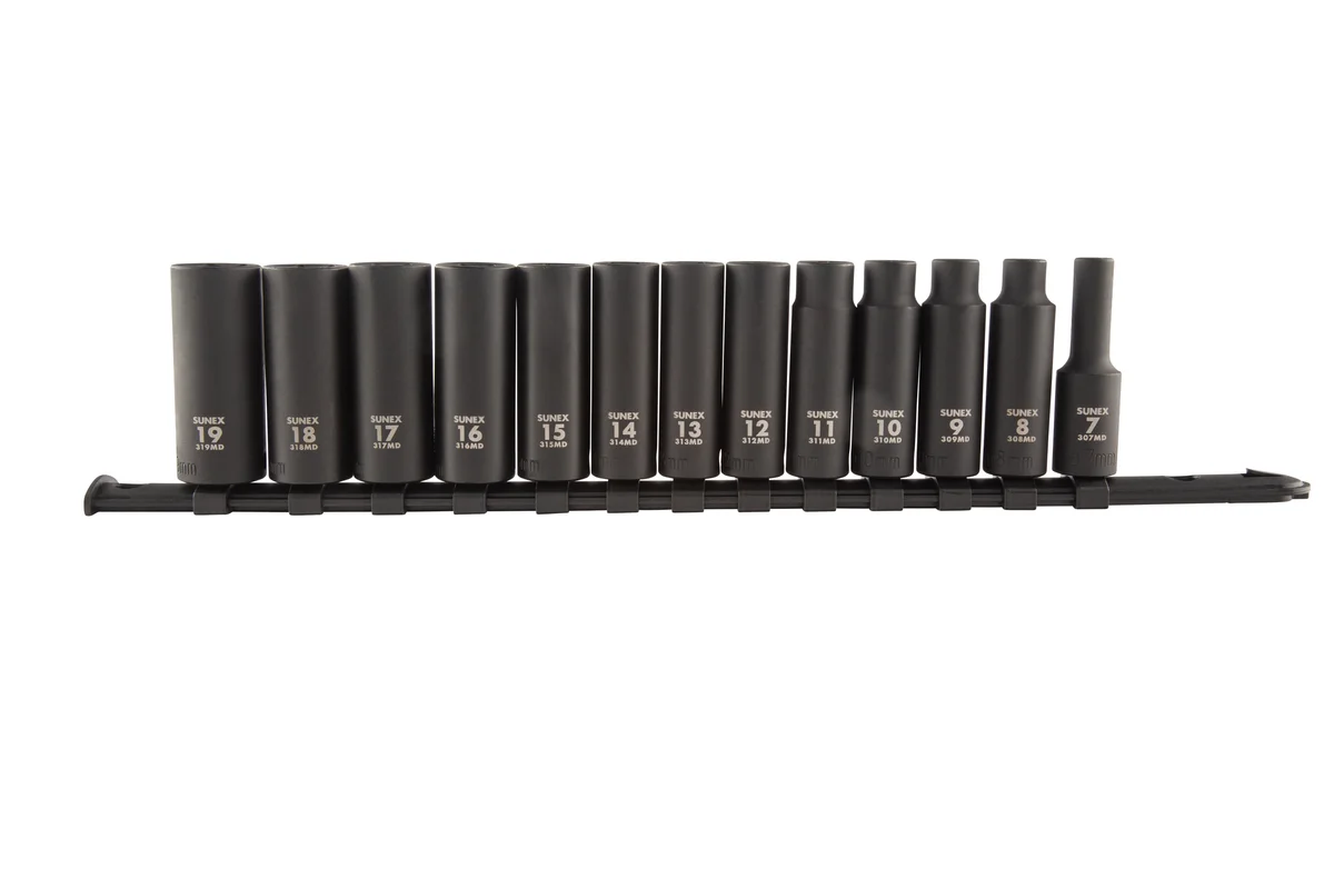 Sunex 3359 3/8" Drive Deep Metric Impact Socket Set (13-Piece)