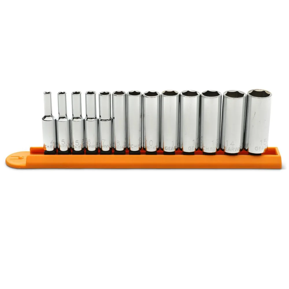 GearWrench 80304 1/4" Drive 6-Point Deep Metric Socket Set (13-Piece)