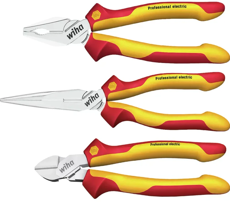 Wiha 26852 Pliers Set Professional electric VDE 3-Piece (1,000 V AC, IEC 60900)