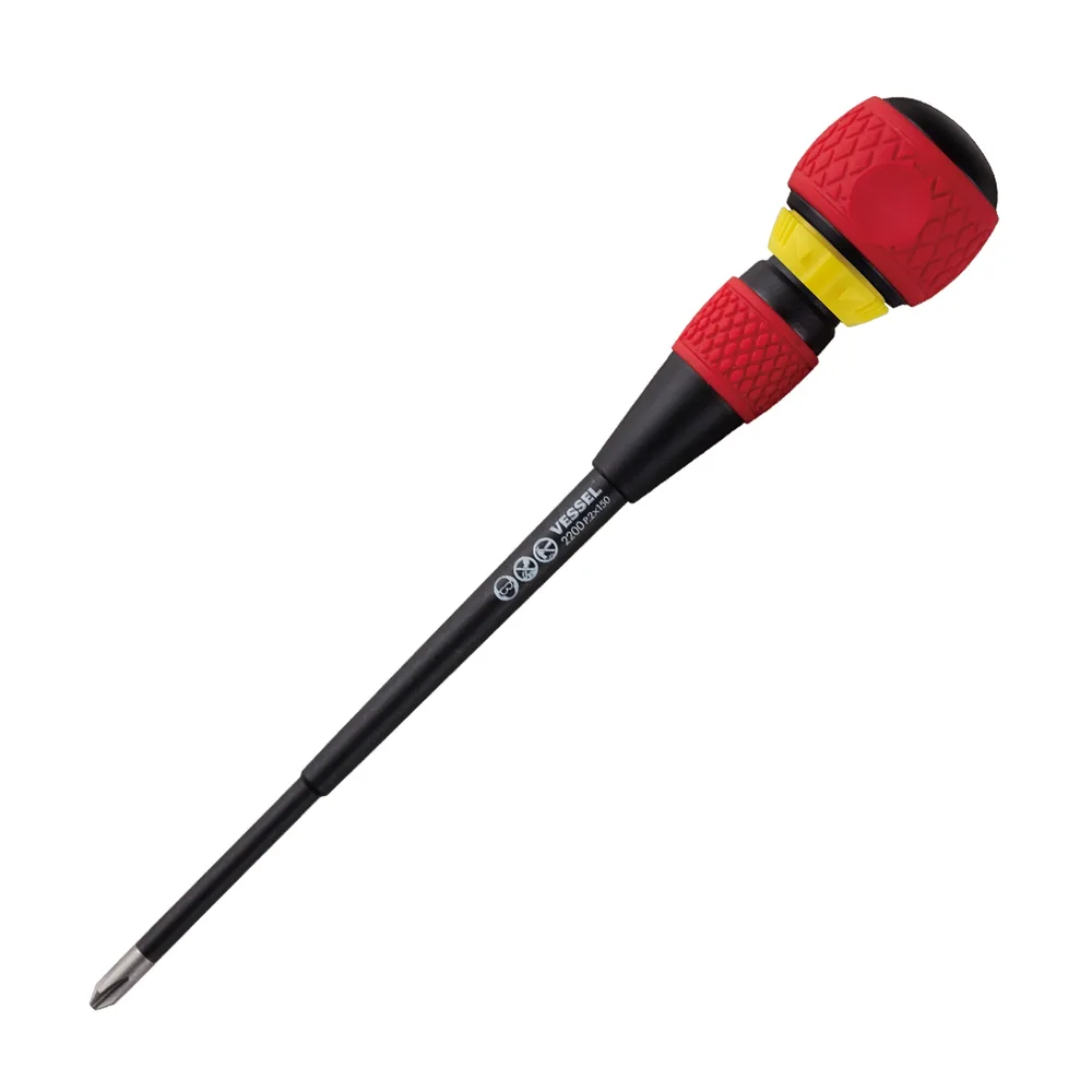 Vessel 2200 Ball-Grip Ratchet Screwdriver JIS +2